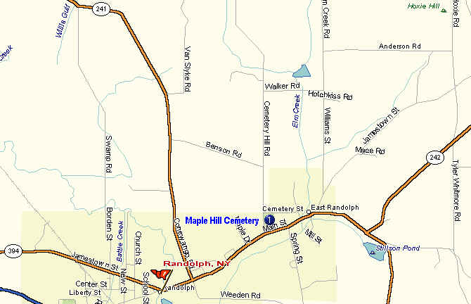 Map of Maple Hill Cemetery