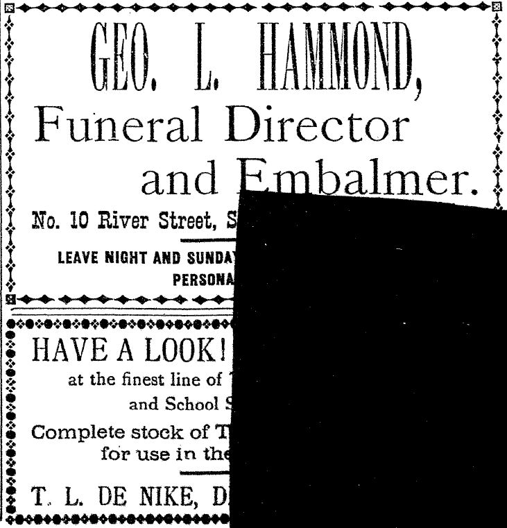 Hammond Funeral Ad