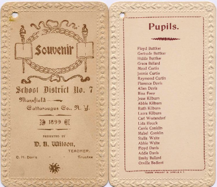 1898 Mansfield School Souvenier